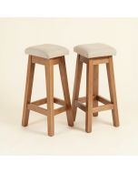 2-Pc 29.5 '' Saddle Wooden Bar Stools With Fabric Seat (synthetic illustration; no displayed measurements)