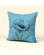Turquoise Painted Poppy Indoor/Outdoor Throw Pillow (synthetic illustration; no displayed measurements)
