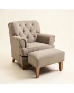 Fieldbrook Tufted Polyester Armchair And Ottoman (synthetic illustration; no displayed measurements)