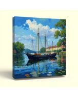 Barques Regates A Argenteuil By Claude Monet - Wrapped Canvas Painting Print (synthetic illustration; no displayed measurements)