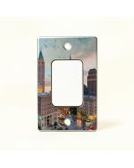 Boston Downtown Skyline In Spotlight 2-Gang Toggle Light Switch Wall Plate (synthetic illustration; no displayed measurements)