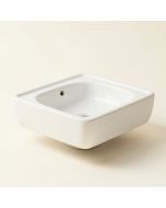 White Ceramic Rectangular Vessel Bathroom Sink With Overflow (synthetic illustration; no displayed measurements)