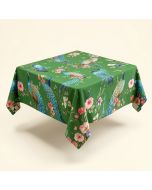 Vision Watercolor Peacocks And Flowers Tablecloth (synthetic illustration; no displayed measurements)
