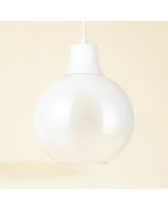 7 '' H Glass Sphere Pendant Shade ( Clip On ) In White (synthetic illustration; no displayed measurements)