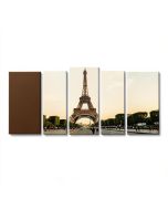 Paris Eiffel Tower Paris Postcard Design 5 Piece Wall Art On Wrapped Canvas Set (synthetic illustration; no displayed measurements)