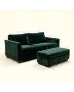 Bodily 103 '' Wide Velvet Reversible Sofa & Chaise With Ottoman (synthetic illustration; no displayed measurements)