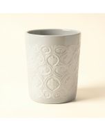 Bertaux Embossed Porcelain Wastebasket (synthetic illustration; no displayed measurements)