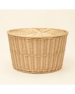 Oval Double Wicker Laundry Hamper (synthetic illustration; no displayed measurements)