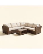 Abbdelrahmane Patio 5 Piece Sectional Seating Group With Cushions (synthetic illustration; no displayed measurements)