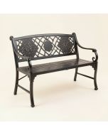 Sunflower Iron Garden Bench (synthetic illustration; no displayed measurements)