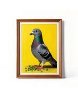 The Pigeon With Green Peas By Pablo Picasso Framed Painting Print (synthetic illustration; no displayed measurements)