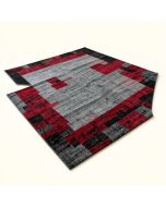 Rectangle Jones Abstract Power Loom Gray/Red/Black Rug (synthetic illustration; no displayed measurements)