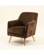 Modern Soft Velvet Material Brown Ergonomics Accent Chair (synthetic illustration; no displayed measurements)