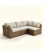Ginae 112.59 '' Wide Symmetrical Patio Sectional With Cushions (synthetic illustration; no displayed measurements)