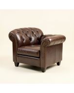 Dann 29 '' Wide Tufted Top Grain Leather Armchair (synthetic illustration; no displayed measurements)