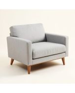 Northstate Mid-Century Modern Light Grey Fabric Upholstered Loveseat (synthetic illustration; no displayed measurements)