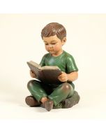 Sauter Boy Sitting Down Reading Book Statue (synthetic illustration; no displayed measurements)