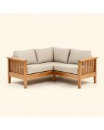 4-Pcs Teak Patio Sofa With Cushions (synthetic illustration; no displayed measurements)