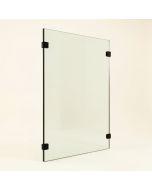 French Monture Noir 32 '' W X 78 '' H Frameless Fixed Glass Panel (synthetic illustration; no displayed measurements)