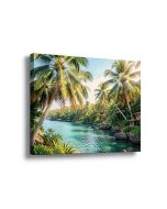 Honolulu Hawaii # 4 - Unframed Panoramic Photograph Print On Canvas (synthetic illustration; no displayed measurements)