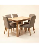 Applegate 5 - Piece Solid Rubberwood Dining Set (synthetic illustration; no displayed measurements)