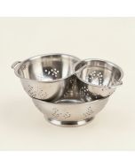 Hello Cucina 3 Piece Stainless Steel Strainer Set (synthetic illustration; no displayed measurements)