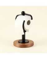 Free Standing Toilet Paper Holder With Wooden Base (synthetic illustration; no displayed measurements)