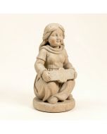 Sentimental Stone Solar Girl With Welcome Sign Statue (synthetic illustration; no displayed measurements)